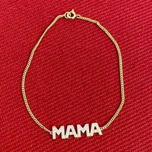 Macy’s MAMA CZ Chain Bracelet 14k Gold-Plated Sterling Silver Mother’s Day Cute